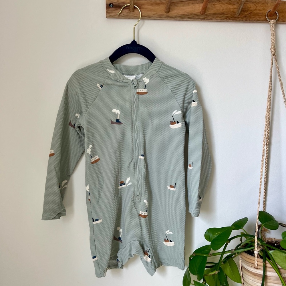 Toddler boys long sleeve swim suit.